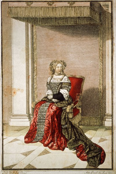 Marie Therese of Austria, 1680 (colour engraving) by French School